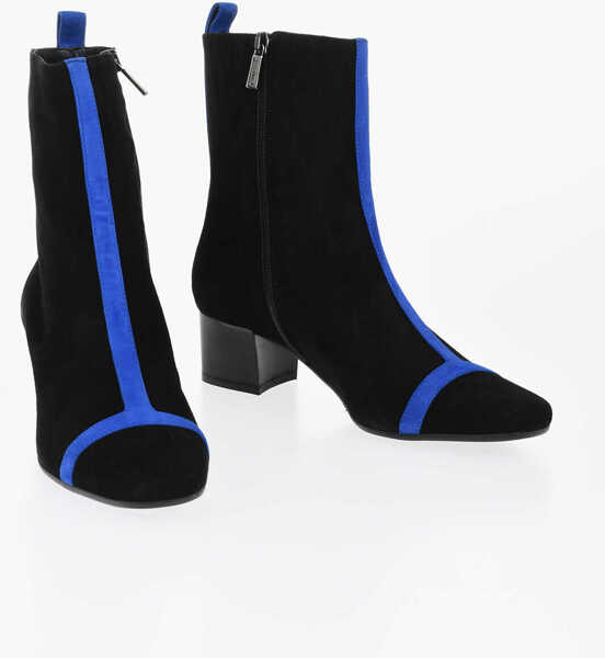 Botine CAREL PARIS Suede Audrey Booties With Contrasting Detail 5Cm Black Femei (BM 18968872) 1