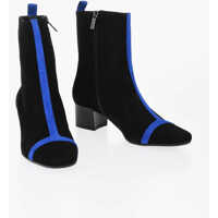 Botine Suede Audrey Booties With Contrasting Detail 5Cm Femei