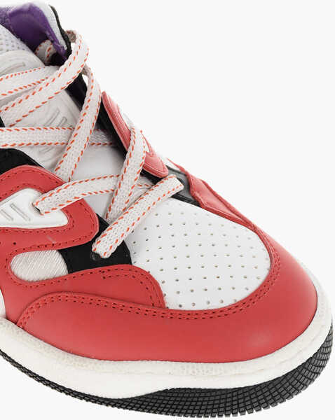 Sneakers Gucci Faux Leather Low-Top Sneakers With Monogram Red Baieti (BM 18968875) 4