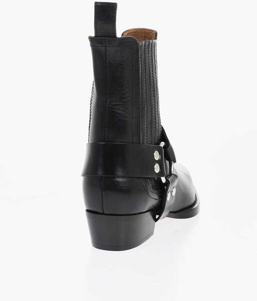 Botine Paris Texas Leather Helena Western Booties 4Cm Black Femei (BM 18968884) 2