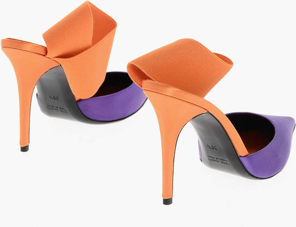 Saboti BRUNO FRISONI Satin Nroll Mules With Ankle Elastic Band 10Cm Multicolor Femei (BM 18968890) 2