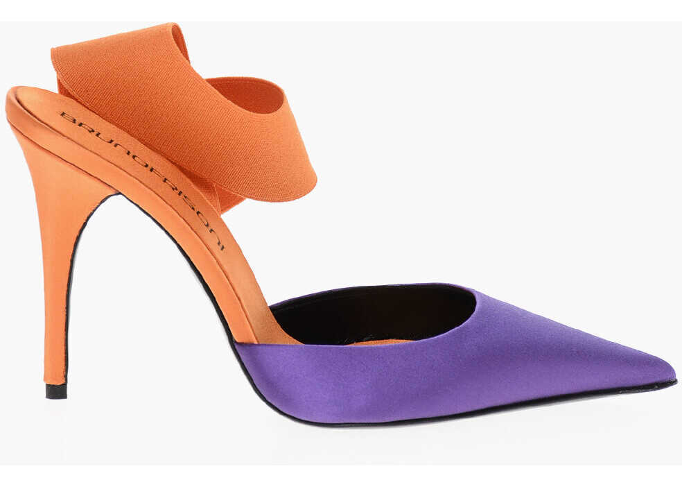Saboti BRUNO FRISONI Satin Nroll Mules With Ankle Elastic Band 10Cm Multicolor Femei (BM 18968890) 3