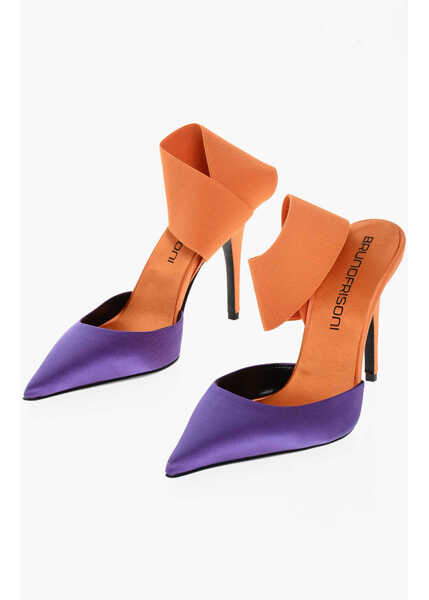 Saboti BRUNO FRISONI Satin Nroll Mules With Ankle Elastic Band 10Cm Multicolor Femei (BM 18968890) 1