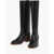Chloe Leather Evening Under The Knee Boots With Visible Stitchings Black