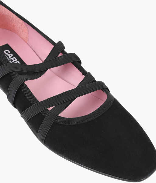 Balerini casual CAREL PARIS Suede Tutu Ballet Flats With Elastic Bands Black Femei (BM 18968899) 4