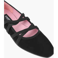 Balerini casual Dama - Balerini casual CAREL PARIS Suede Tutu Ballet Flats With Elastic Bands Black Femei (BM 18968899) - B-mall.ro