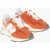 New Balance Lace-Up Moyen Suede And Fabric Sneakers Orange