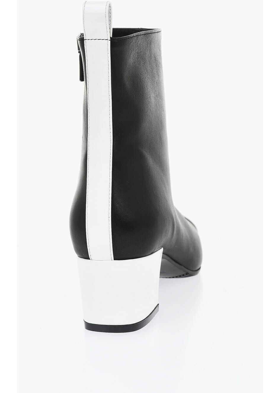 Botine CAREL PARIS Two-Tone Estime Bis Booties With Patent Details 6Cm Black & White Femei (BM 18969214) 2