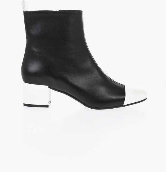 Botine CAREL PARIS Two-Tone Estime Bis Booties With Patent Details 6Cm Black & White Femei (BM 18969214) 3