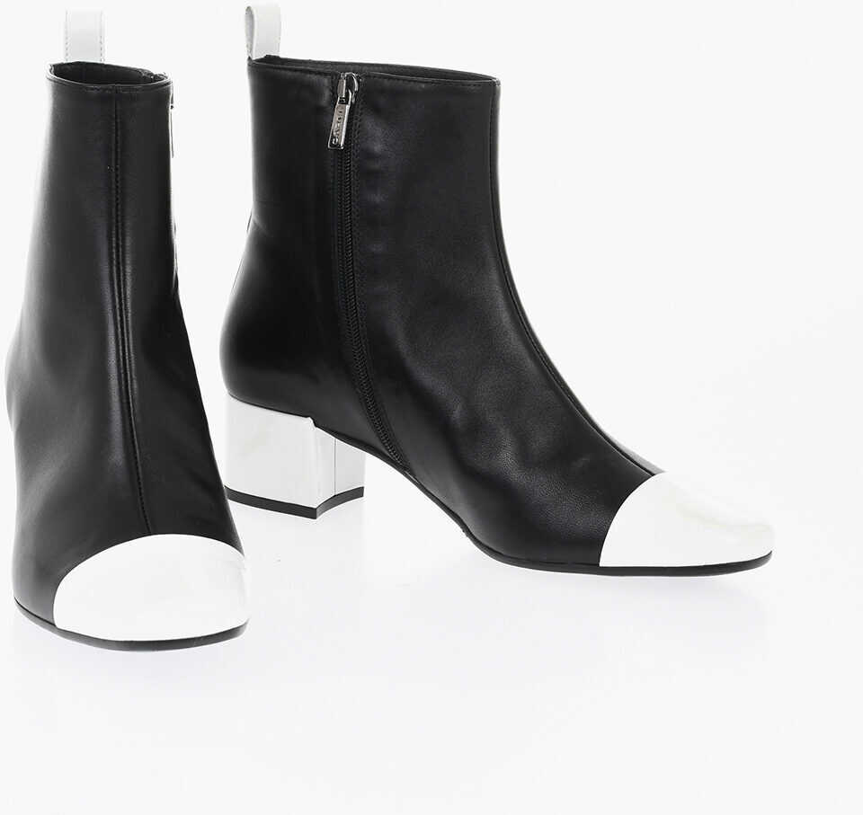 Botine CAREL PARIS Two-Tone Estime Bis Booties With Patent Details 6Cm Black & White Femei (BM 18969214) 1