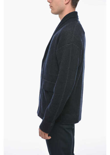 Cardigane Ermenegildo Zegna Use The Existing Wool Blend Cardigan With Shawl Lapel Blue Barbati (BM 18969223) 2