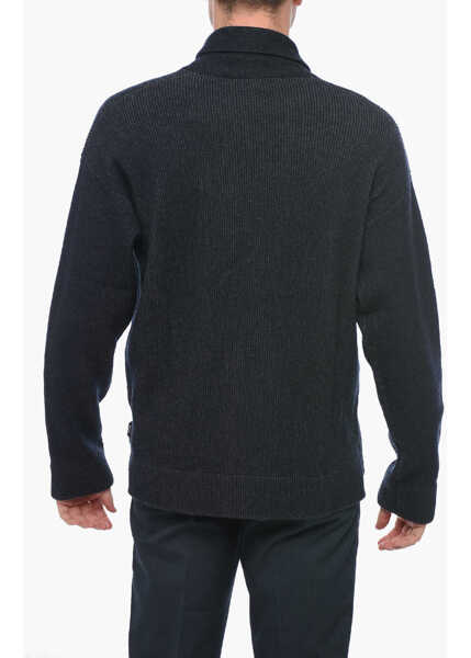 Cardigane Ermenegildo Zegna Use The Existing Wool Blend Cardigan With Shawl Lapel Blue Barbati (BM 18969223) 3