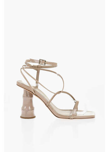 Sandale cu toc GIA COUTURE Patent Leather Sandals With Statement Heel 10Cm Beige Femei (BM 18969247) 3
