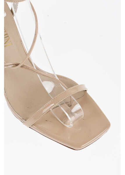 Sandale cu toc GIA COUTURE Patent Leather Sandals With Statement Heel 10Cm Beige Femei (BM 18969247) 4