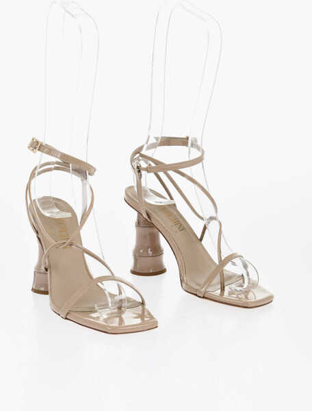 Sandale cu toc GIA COUTURE Patent Leather Sandals With Statement Heel 10Cm Beige Femei (BM 18969247) 1