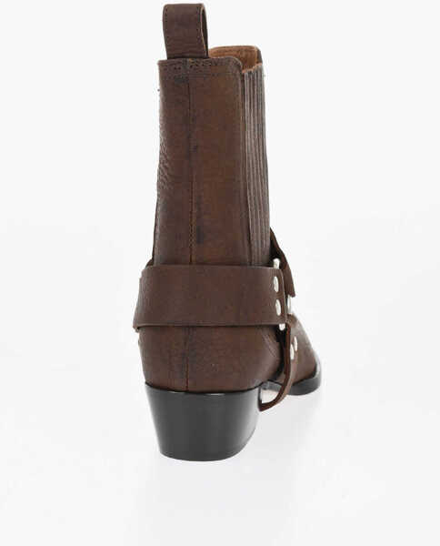 Botine Paris Texas Leather Helena Western Booties 4Cm Brown Femei (BM 18969253) 2