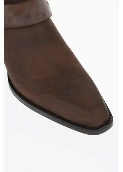 Botine Paris Texas Leather Helena Western Booties 4Cm Brown Femei (BM 18969253) 4