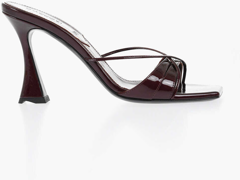 Saboti DACCORI Patent Leather Lust Mules With Spool Heel 9Cm Burgundy Femei (BM 18969259) 3