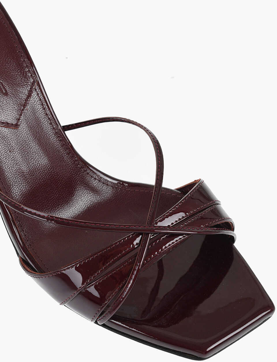 Saboti DACCORI Patent Leather Lust Mules With Spool Heel 9Cm Burgundy Femei (BM 18969259) 4