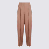 Pantaloni casual Incotex Beige Wool Pants Femei