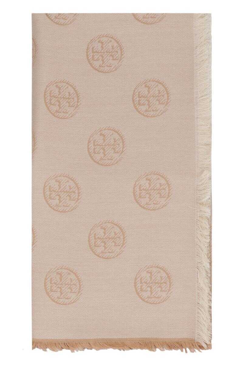 Esarfe Tory Burch Tory Burch Wool And Silk Scarf Beige Femei (BM 18969600) 2