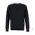 Kangra Black Crewneck Sweater With Ribbed Trims In Wool Man Black