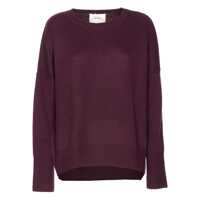 Pulovere 'Mila' Bordeaux Sweater With Dropped Shoulders And Ribbed Trims In Cashmere Woman Femei