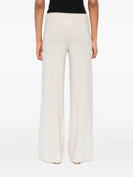 Pantaloni casual Lisa Yang Sofi White Pants With Elastic Drawstring Waist In Cashmere Woman WHITE Femei (BM 18969831) 4