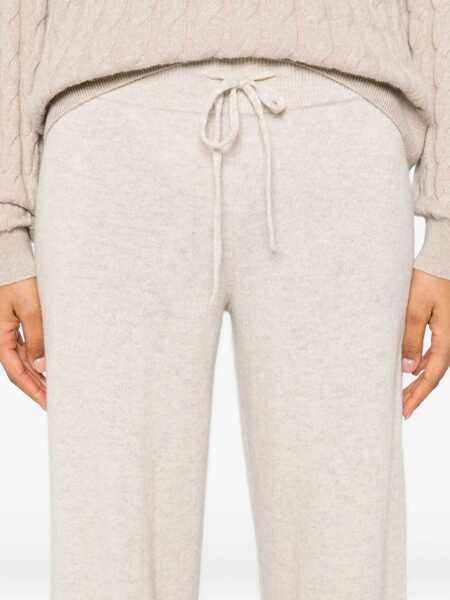 Pantaloni casual Lisa Yang Sofi White Pants With Elastic Drawstring Waist In Cashmere Woman WHITE Femei (BM 18969831) 5
