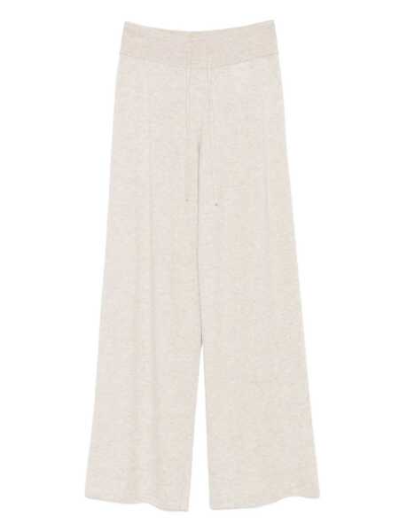 Pantaloni casual Lisa Yang Sofi White Pants With Elastic Drawstring Waist In Cashmere Woman WHITE Femei (BM 18969831) 1