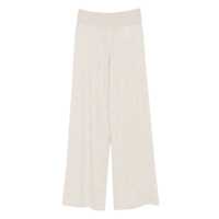 Pantaloni casual Lisa Yang 'Sofi' White Pants With Elastic Drawstring Waist In Cashmere Woman
