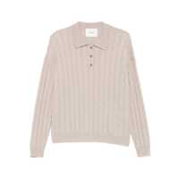 Tricouri Polo Lisa Yang 'Magnolie' Beige Cable Knit Polo Shirt-Style Sweater With Classic Collar In Cashmere Woman