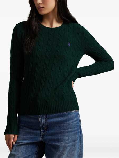 Pulovere Ralph Lauren Julianna Green Sweater With Round Neck And Pony Embroidery On The Front In Wool And Cashmere Woman GREEN Femei (BM 18969852) 3