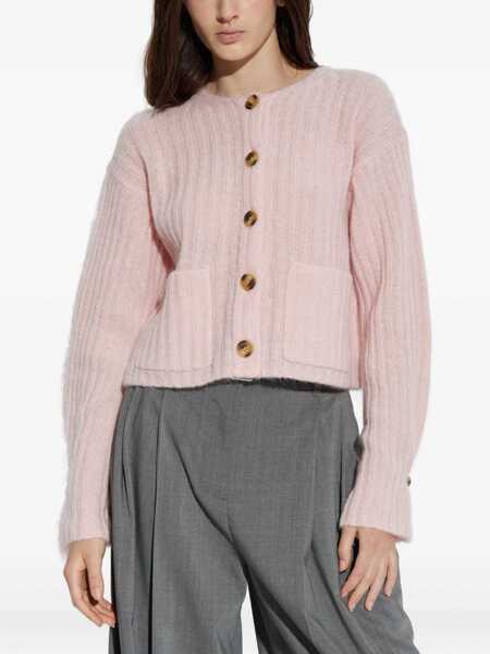Cardigane BY MALENE BIRGER By Malene Birger Cropped Rib Wool Blend Cardigan CHALK PINK Femei (BM 18970338) 3