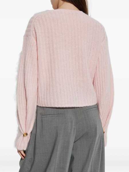 Cardigane BY MALENE BIRGER By Malene Birger Cropped Rib Wool Blend Cardigan CHALK PINK Femei (BM 18970338) 4