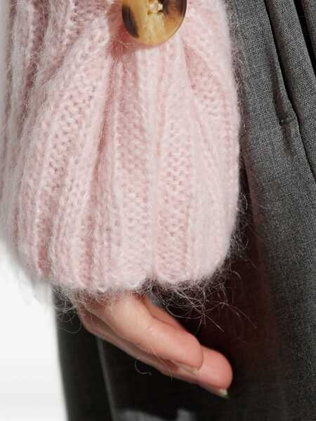 Cardigane BY MALENE BIRGER By Malene Birger Cropped Rib Wool Blend Cardigan CHALK PINK Femei (BM 18970338) 5