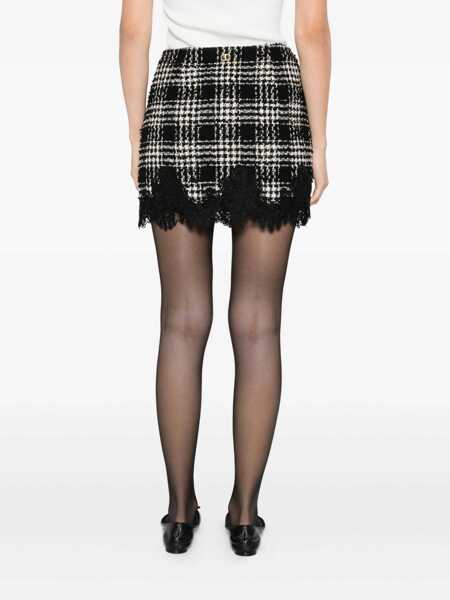 Fuste TWINSET Twinset Checked Mini Skirt With Lace Finish Multicolor Femei (BM 18970356) 4