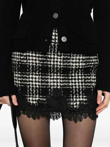 Fuste TWINSET Twinset Checked Mini Skirt With Lace Finish Multicolor Femei (BM 18970356) 5