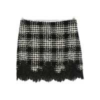 Fuste Twinset Checked Mini Skirt With Lace Finish Femei
