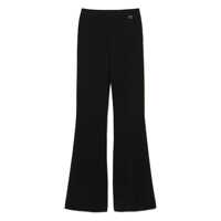 Pantaloni casual Black Flared Pants With Logo Plaque On The Rear In Viscose Blend Woman Femei