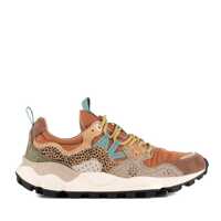 Sneakers Flower Mountain Yamano 3 Orange Suede And Nylon Sneakers, Taupe Animal Detailing Femei