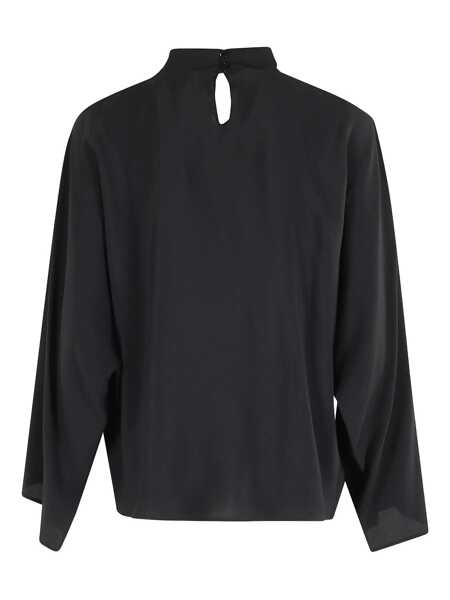 Bluze FEDERICA TOSI Black Blouse With Criss-Crossed Neckline And Rear Keyhole Closure In Silk Blend Woman Black Femei (BM 18970827) 2