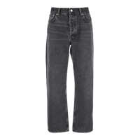 Blugi Black Jeans With Belt Loops In Denim Man Barbati