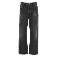 Blugi Black Jeans With Belt Loops In Denim Man Barbati