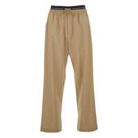 Pantaloni Beige Pants With Elastic Drawstring Waist In Wool Stretch Man Barbati