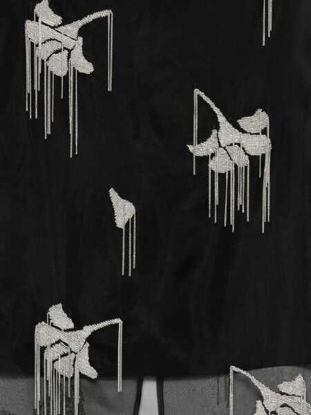 Fuste ROHE Black Skirt With All-Over Embellishment And Rear Single Vent In Silk Blend Woman Black Femei (BM 18971067) 3