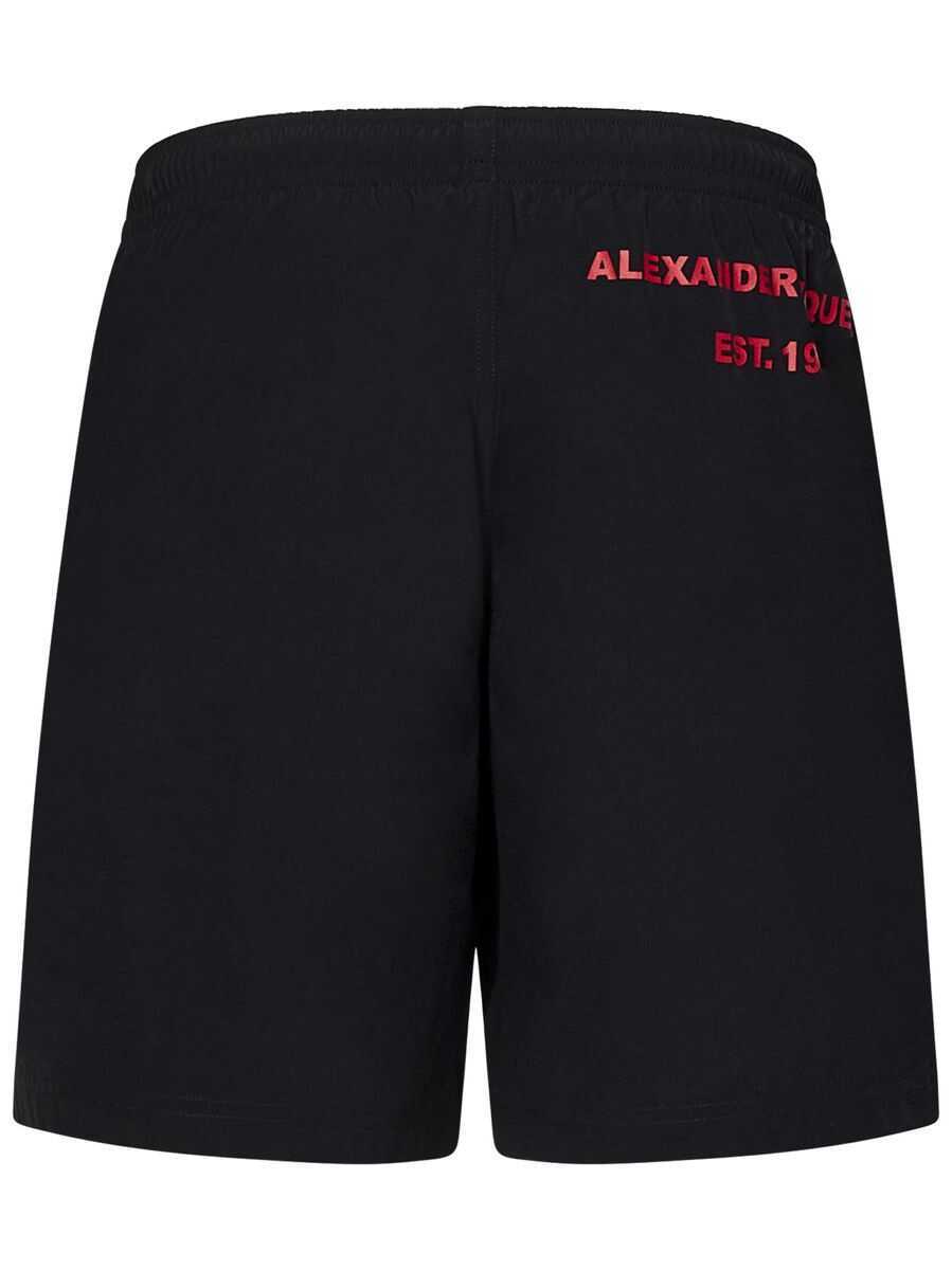 Sorturi de baie Alexander McQueen Alexander McQueen Swimsuit With Contrast Side Printed Logo NERO E ROSSO Barbati (BM 18971469) 2