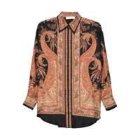 Camasi Multicolor Shirt With Pointed Collar And Paisley Motif In Silk Woman Femei