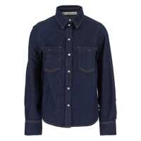 Camasi 'Ben' Blue Shirt With Pointed Collar And Two Front Patch Pockets In Denim Woman Femei