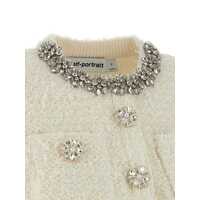 Cardigane Self-Portrait Dama - Cardigane Self-Portrait Self-Portrait Cream Textured Knit Cardigan WHITE Femei (BM 18972585) - B-mall.ro